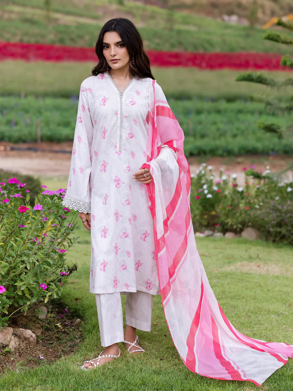Pret 3Pc Printed Cambric Suit